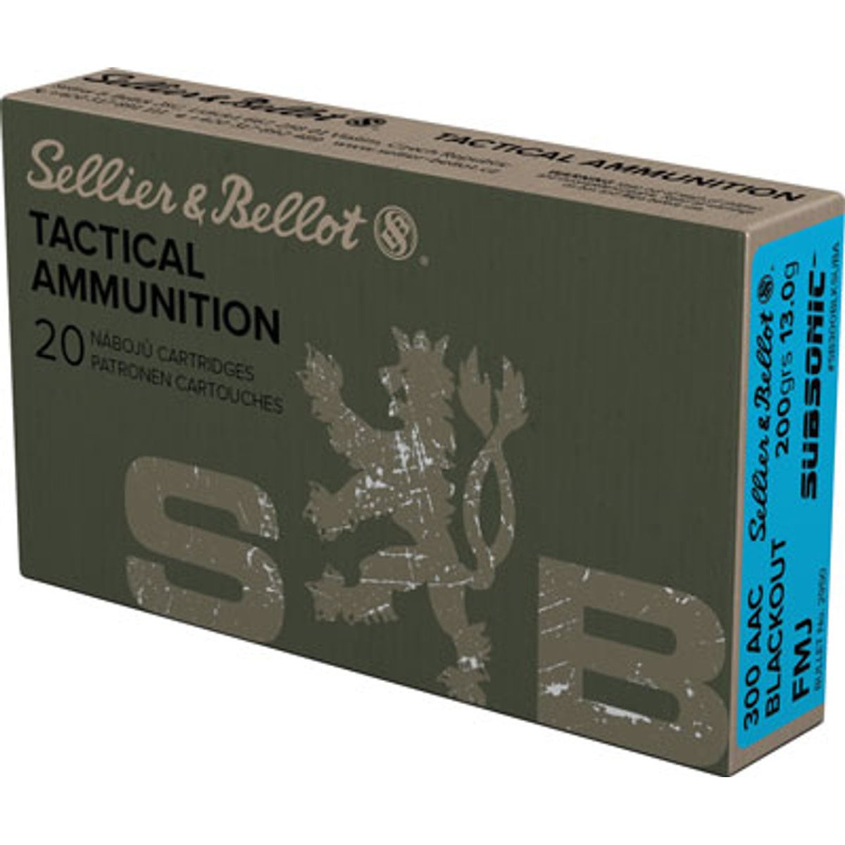 SELLIER & BELLOT - TACTICAL 300 AAC BLACKOUT SUBSONIC FULL METAL JACKET RIFLE AMMO - View 3