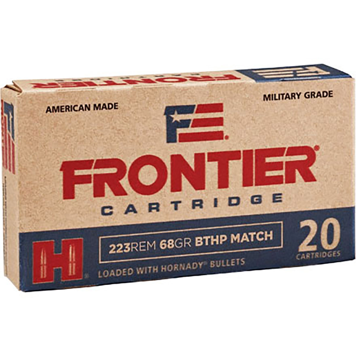 Frontier 223 Rem 68gr Match Boat Tail Hollow Point 20/Box