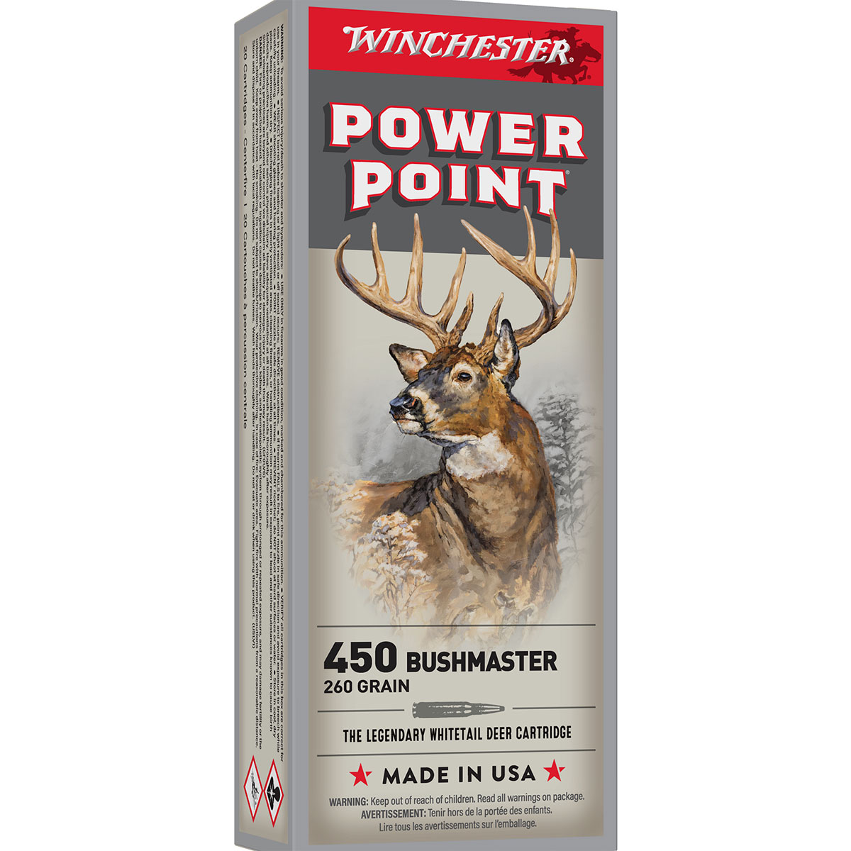 Power Point 450 Bushmaster 260gr Soft Point Tip 20/Box