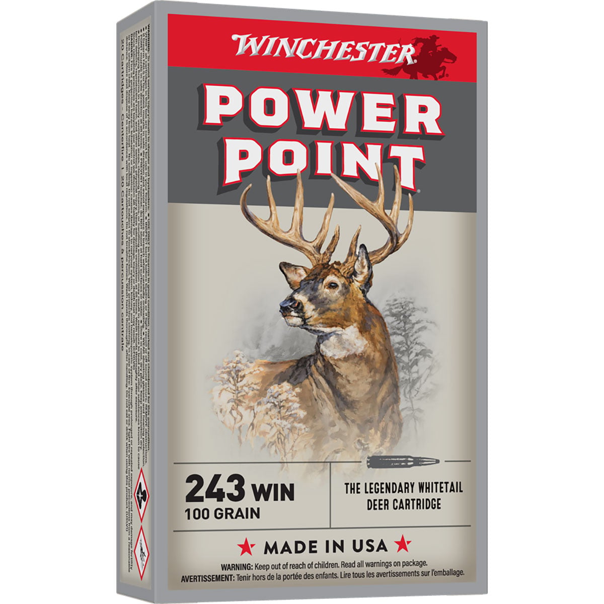 Power-Point 243 Winchester 100gr Soft Point Tip 20/Box