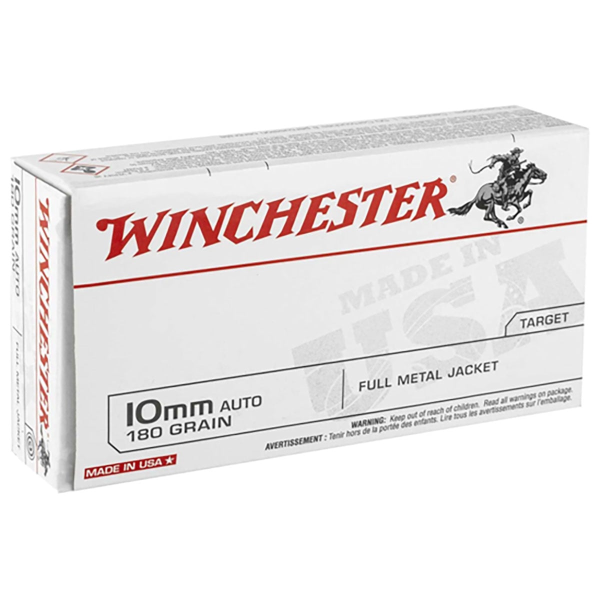 USA White Box 10mm 180 grain FMJ 50rds