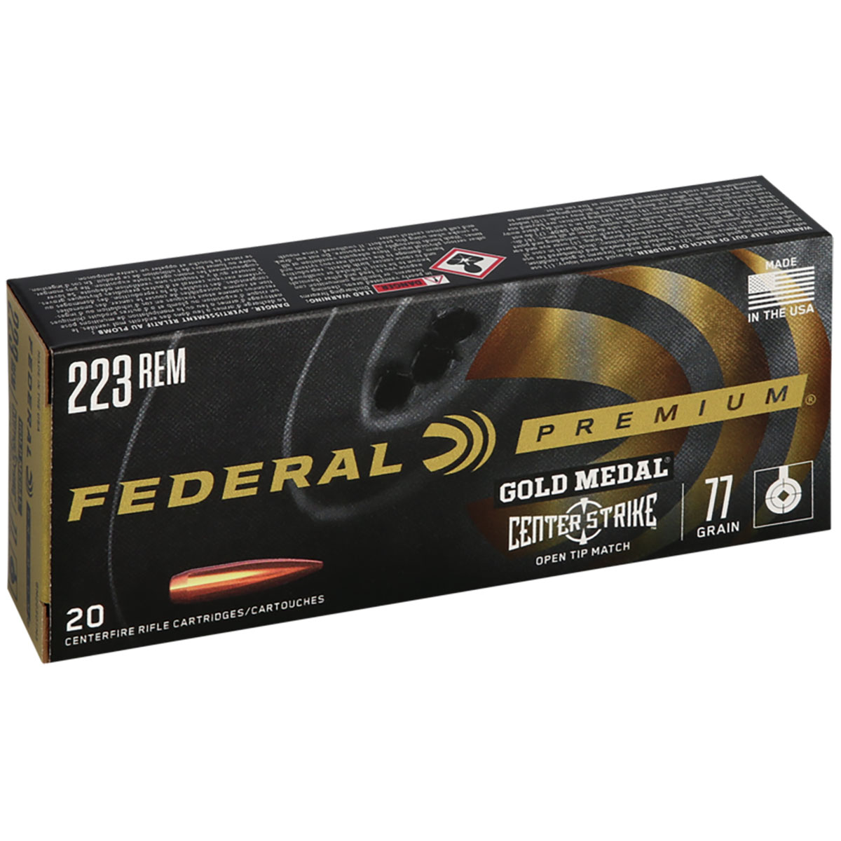 223 Remington 77gr Centerstrike Open Tip Match 20/Box