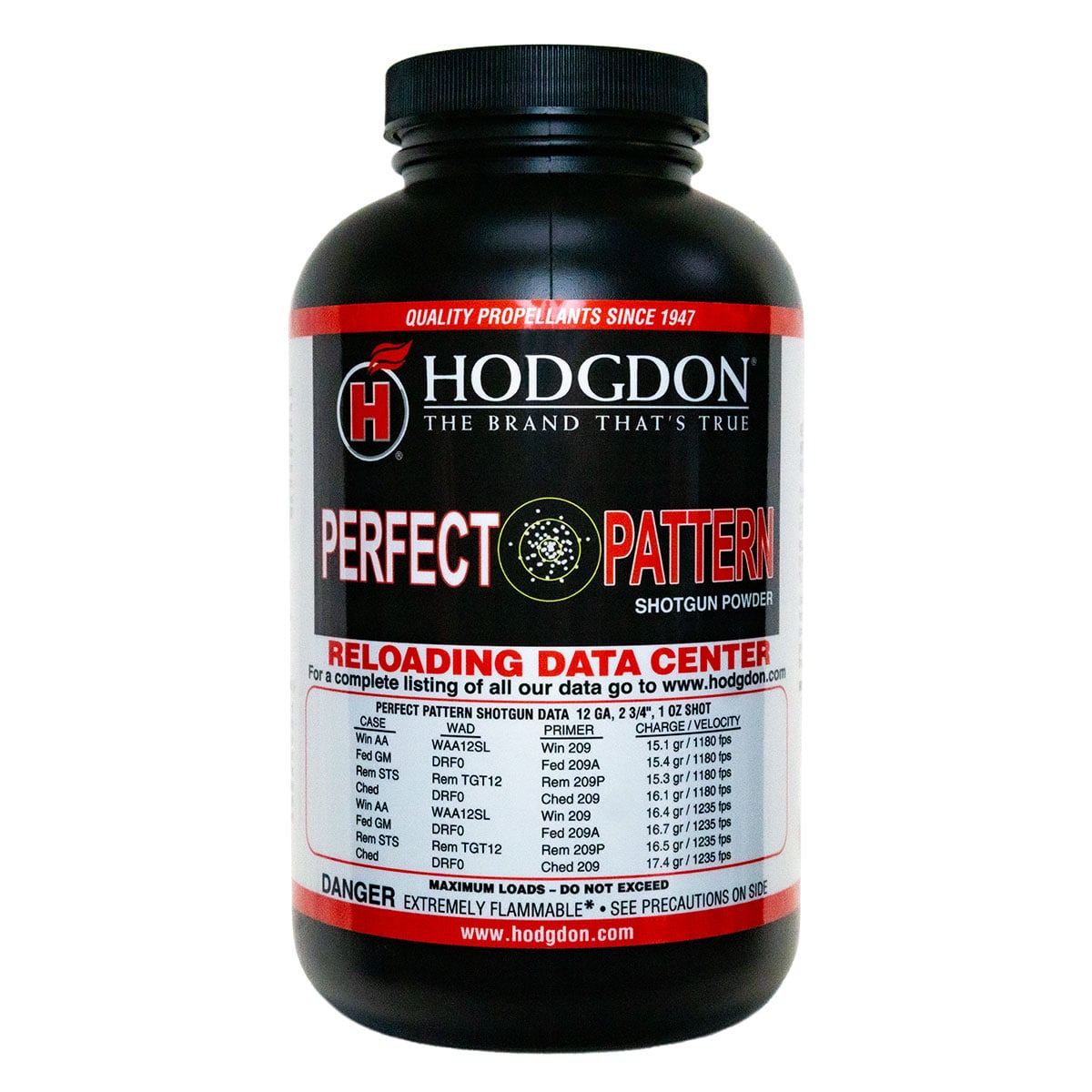 HODGDON POWDER CO., INC. - PERFECT PATTERN SMOKELESS SHOTSHELL POWDER
