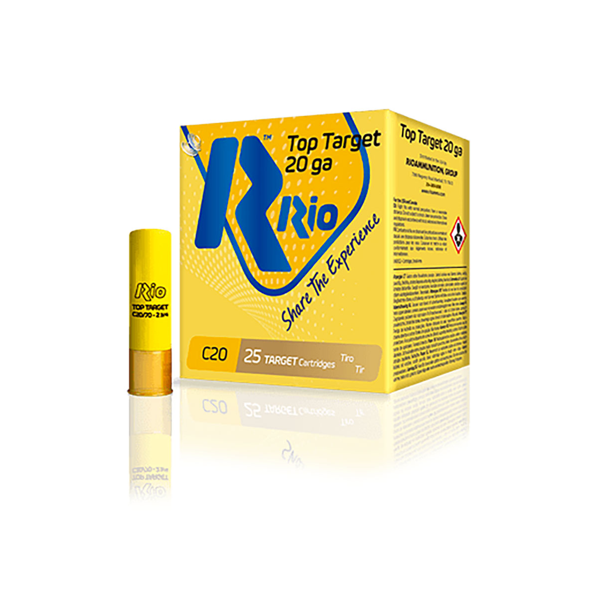 Top Target 20 GA 2-3/4" 7/8oz #8 Shot 1250 FPS 25/Box