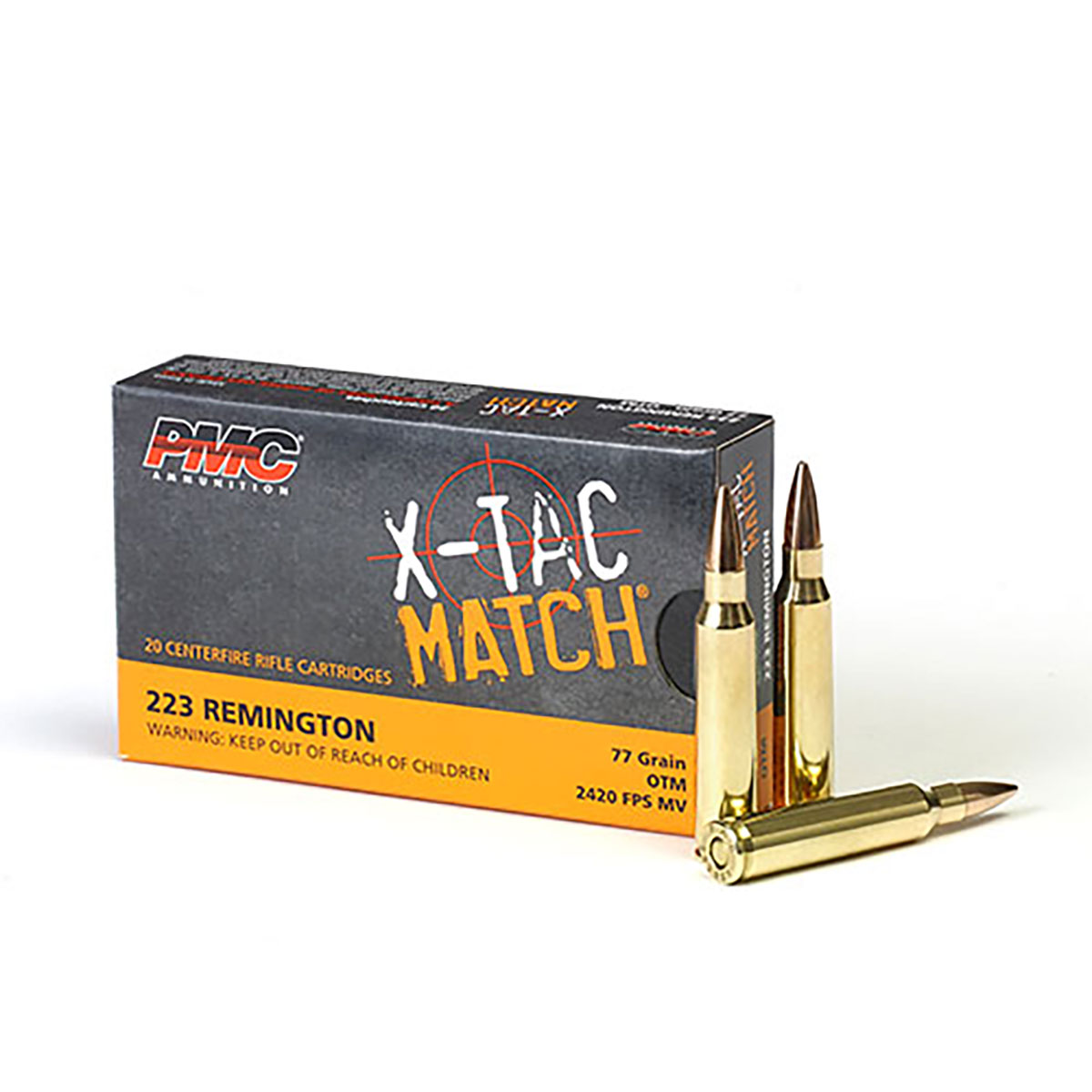 X-TAC Match 223 Remington 77gr Open Tip Match 20/Box