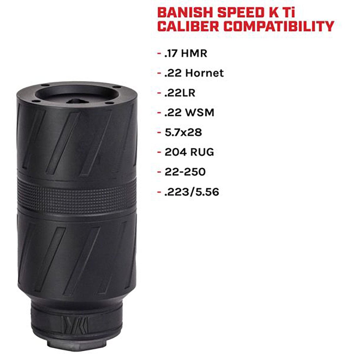 BANISH Speed K Ti 5.56mm/223 Caliber Rifle Suppressor Black - View 3