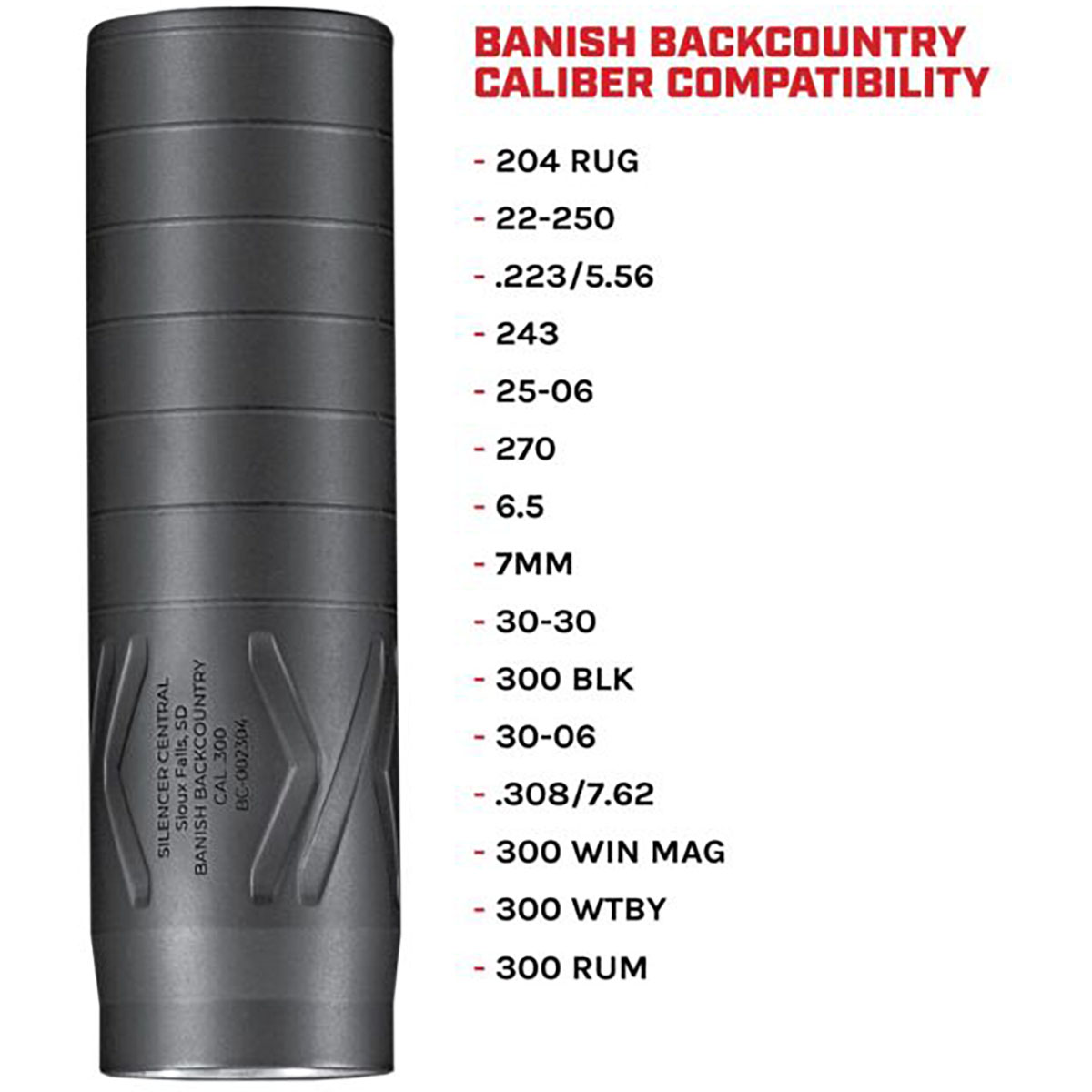 BANISH Backcountry 30 Caliber Rifle Suppressor Black - View 4