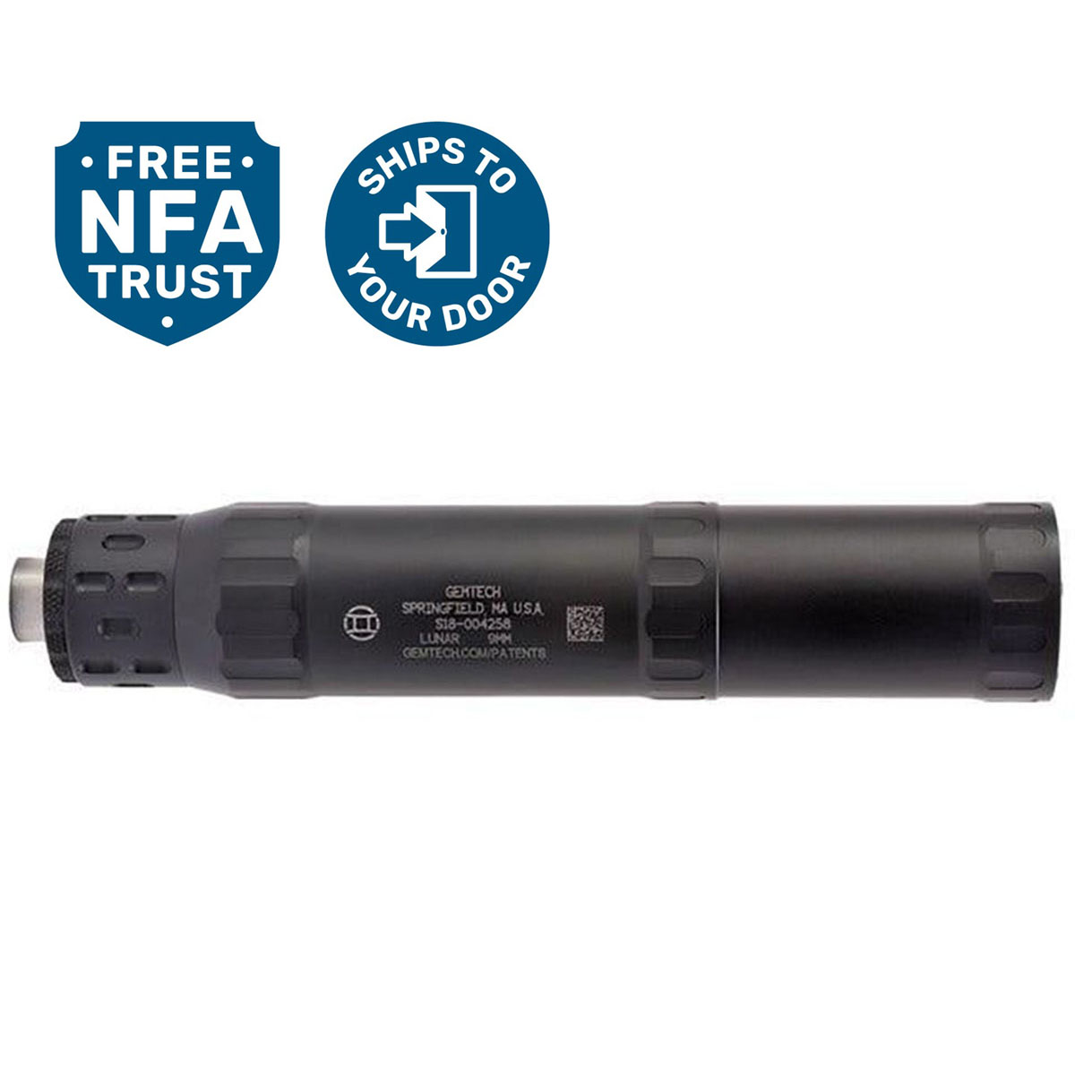 Lunar 9 DT 9mm Luger Piston Assembly Suppressor Black