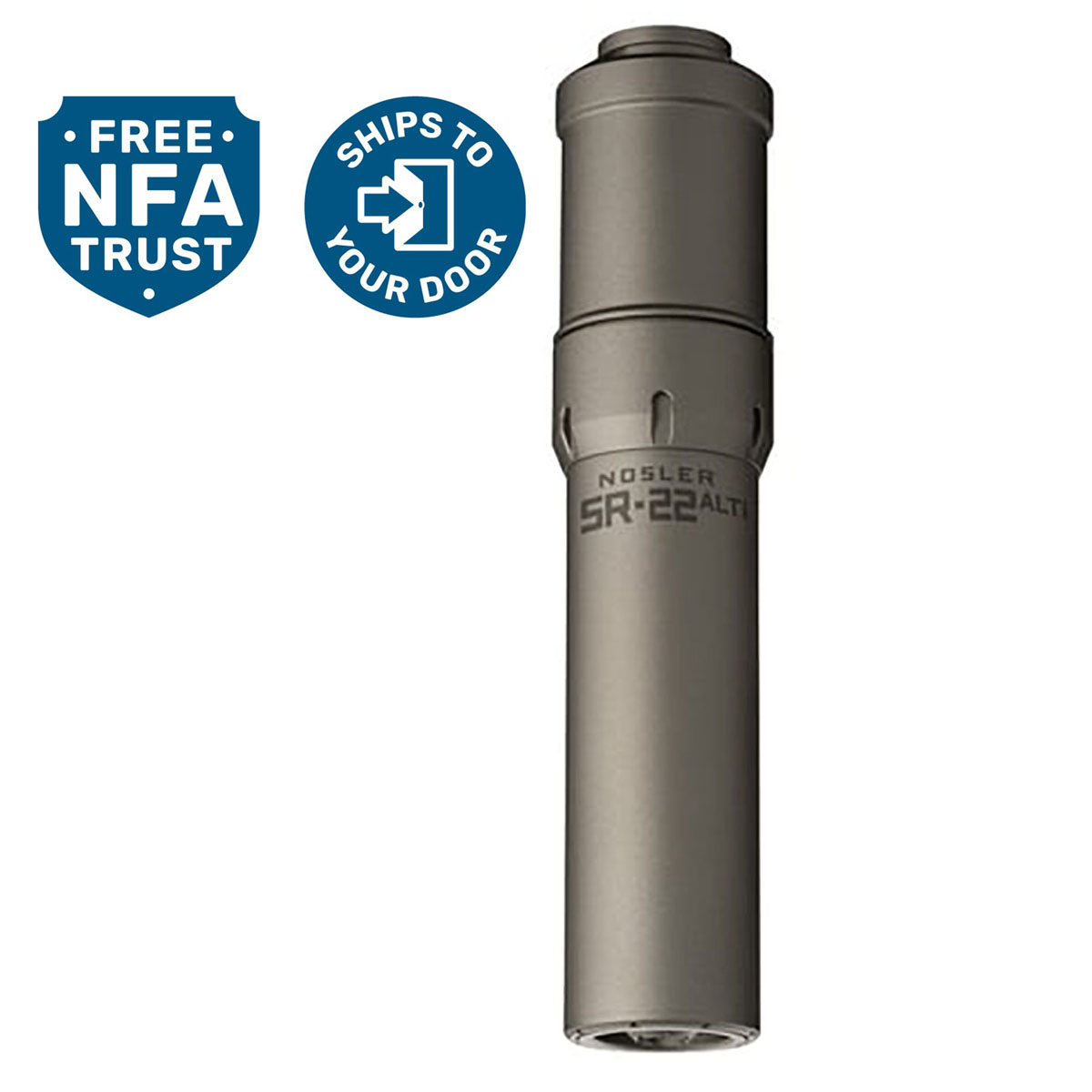 SR-22ALTI 22 Caliber Direct Thread Suppressor Gray