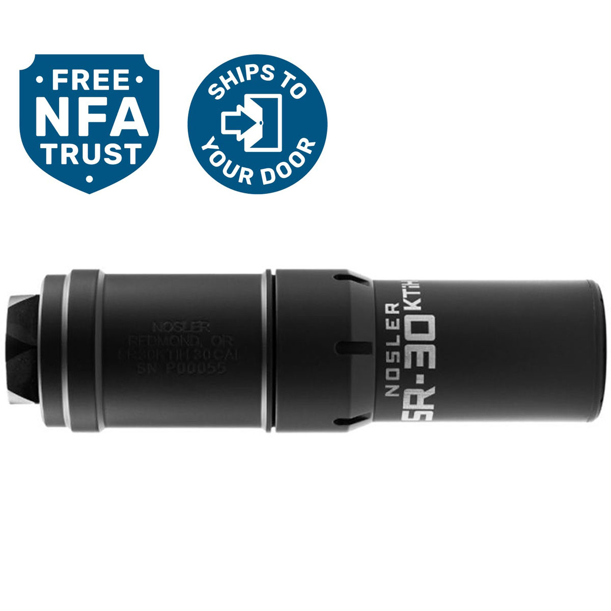 SR-30KTiH 30 Caliber HUB/Direct Thread Suppressor Black
