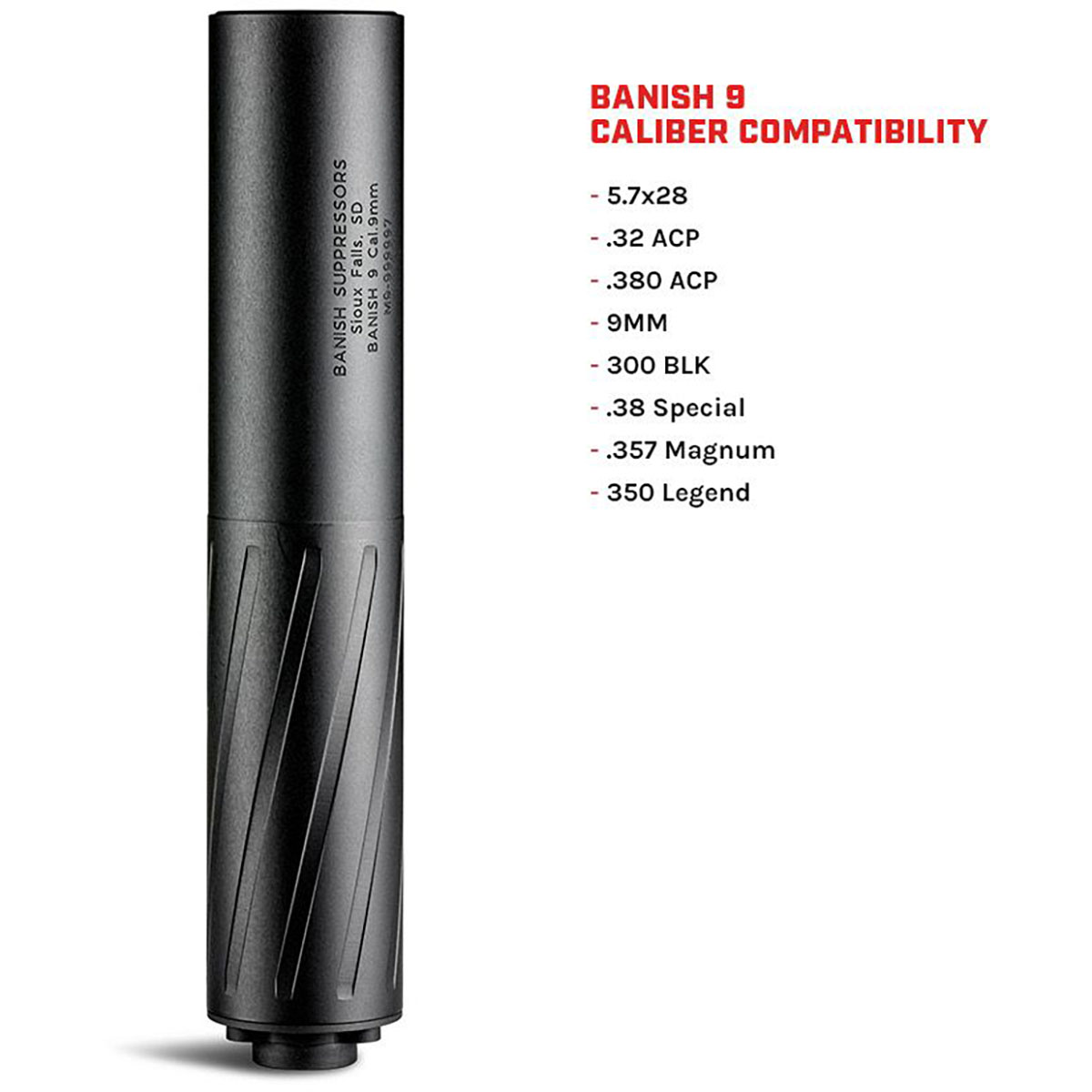 BANISH 9 9mm Micro-Booster Suppressor Black - View 3