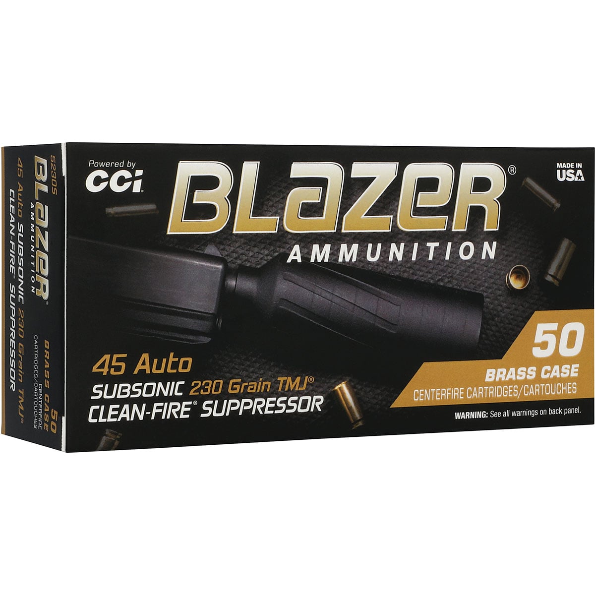 Clean Fire Suppressor 45 Auto 230gr TMJ 800 FPS 50/Box - View 2
