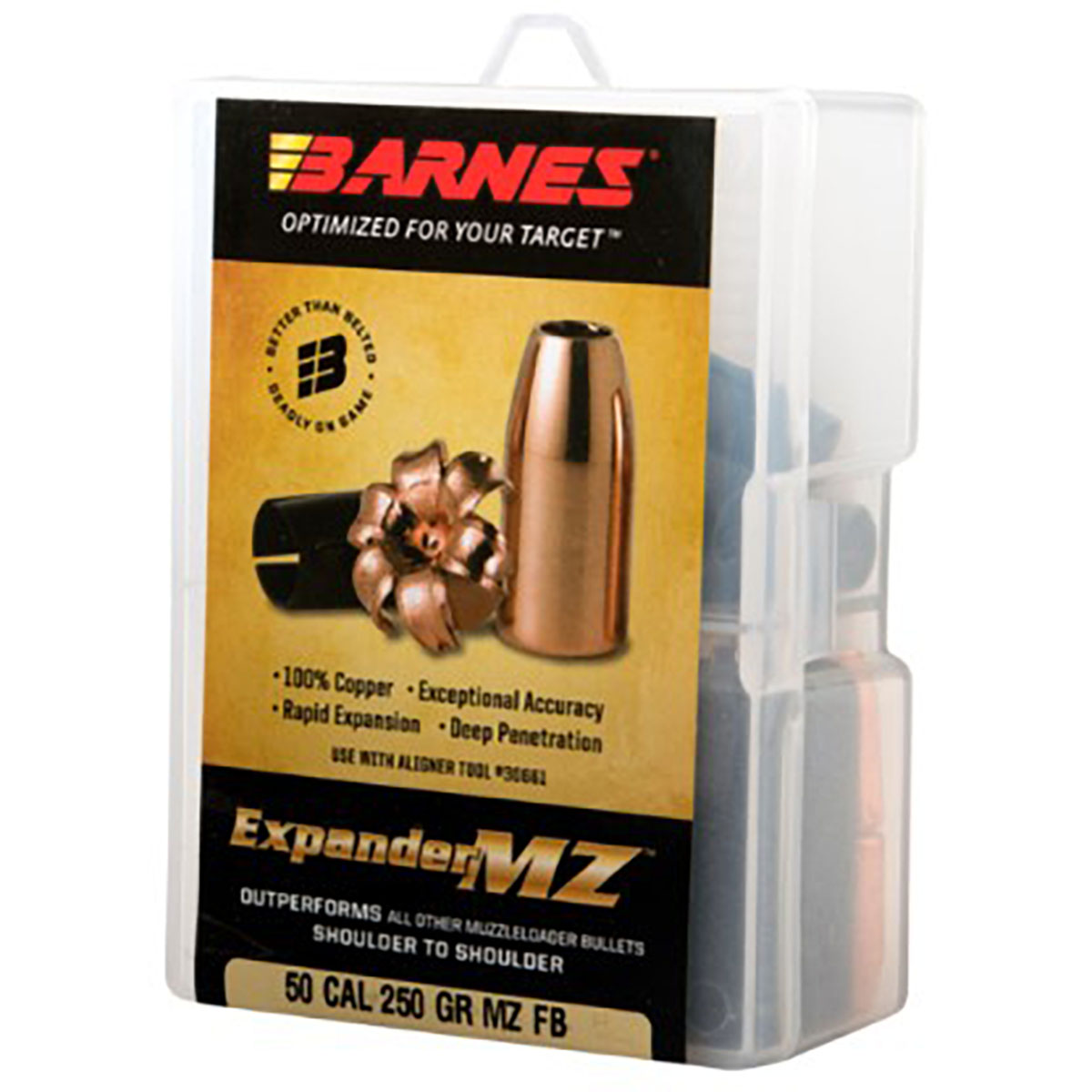 50 Caliber (0.451") 250gr Expander MZ Flat Base 24/Box