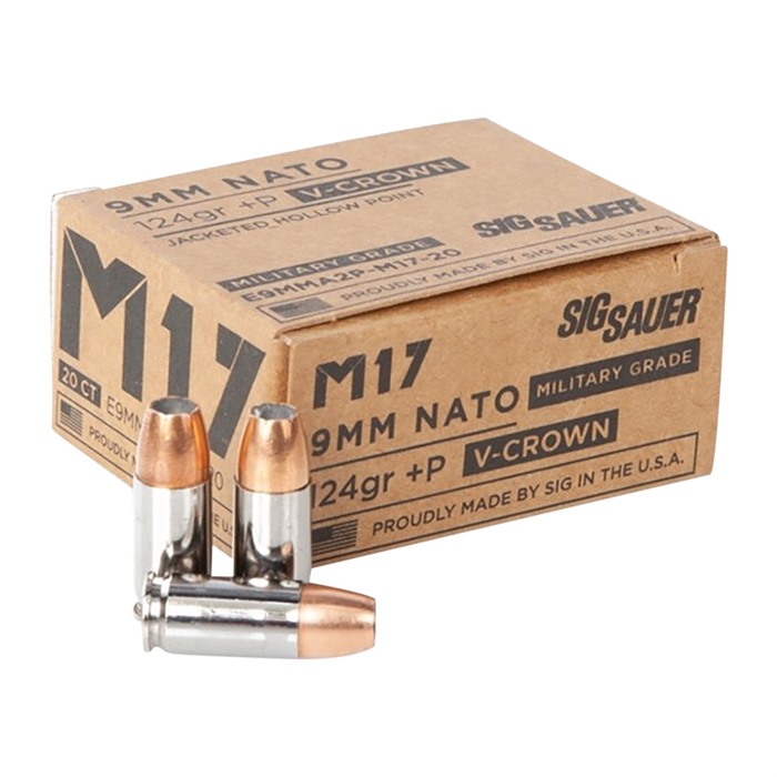 9mm Luger +P 124gr V-Crown Jacketed Hollow Point 20/Box