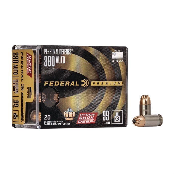Personal Defense Hydra-Shok Deep 380 ACP 99gr JHP 20/Box