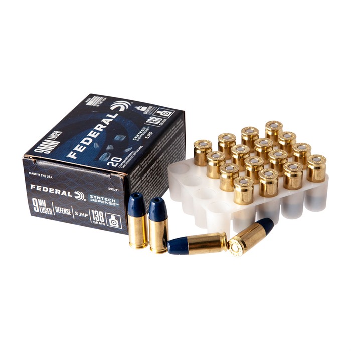 Syntech 9mm Luger 138gr Synthetic Jacket Hollow Point 20/Box