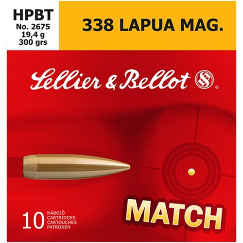 338 Lapua Magnum 300gr Hollow Point Boat Tail 10/Box