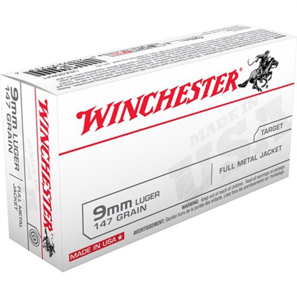 9mm Luger 147gr Full Metal Jacket Flat Nose 50/Box